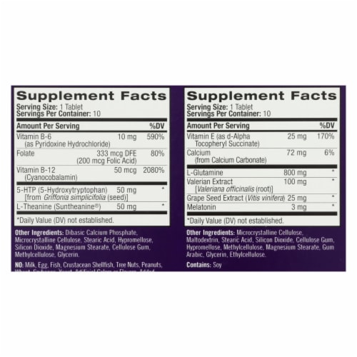Natrol Stress & Anxiety Tablets Perspective: back