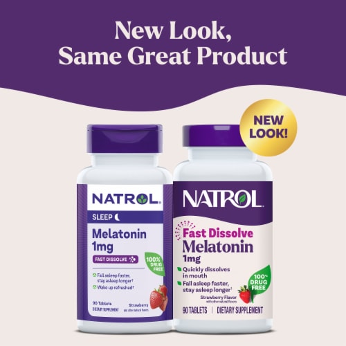 Natrol® Sleep Melatonin Strawberry Fast Dissolve Tablets 1 mg Perspective: back