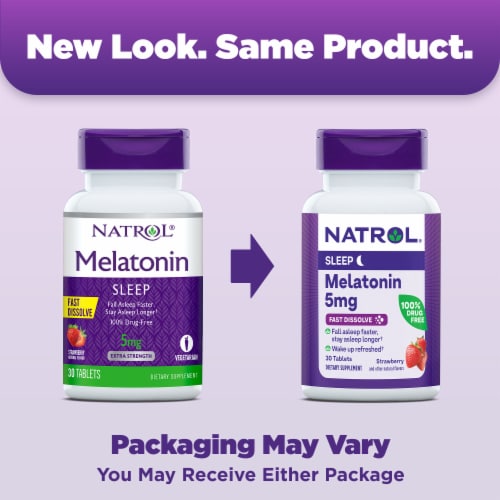 Natrol® Sleep Melatonin Strawberry Fast Dissolve Tablets 5 mg Perspective: back