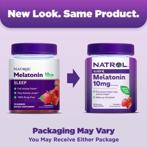 Natrol® Strawberry Flavored Melatonin Gummies 10 mg Perspective: back