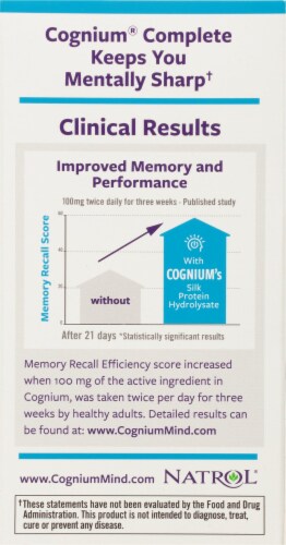 Natrol® Cognium® Complete Brain Health Dietary Supplement Capsules Perspective: back