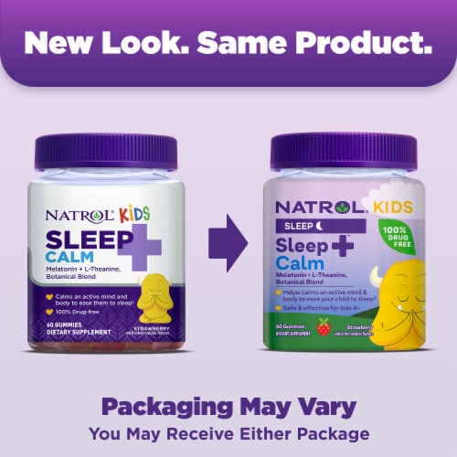Natrol® Kids Sleep+™ Calm Strawberry Gummies Perspective: back