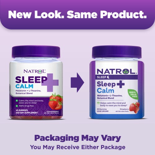 Natrol® Sleep + Calm Strawberry Gummies Perspective: back