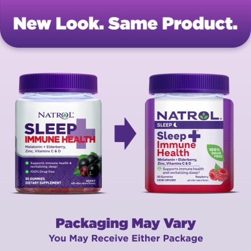 Natrol® Sleep + Sleep Immune Health Berry Gummies Perspective: back