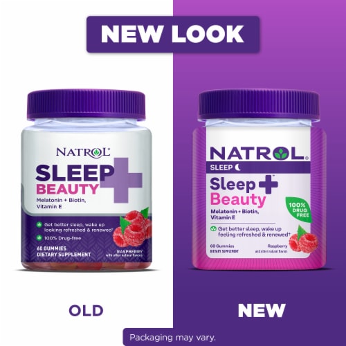 Natrol® Sleep+ Beauty Sleep Aid Supplement Raspberry Flavored Gummies Perspective: back