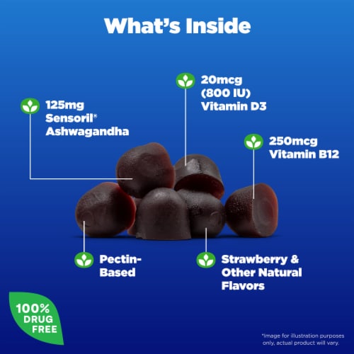 Natrol® Mood and Stress Ashwagandha Complete Strawberry Gummies Perspective: back