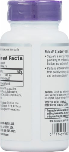 Natrol® Cranberry 800mg Capsules Perspective: back