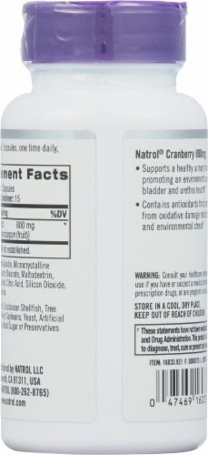 Natrol® Cranberry 800mg Capsules Perspective: back