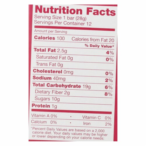Natures Bakery Raspberry Fig Bar, 2 Ounce -- 36 per case. Perspective: back