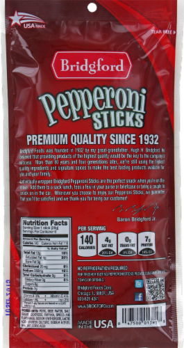 Bridgford Pepperoni Sticks Perspective: back