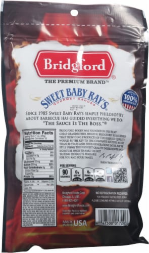 Bridgford® Sweet Baby Ray's Sweet Teriyaki Beef Jerky Perspective: back