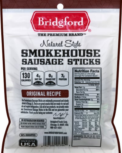 Bridgford® Original Recipe Smokehouse Sausage Sticks Perspective: back