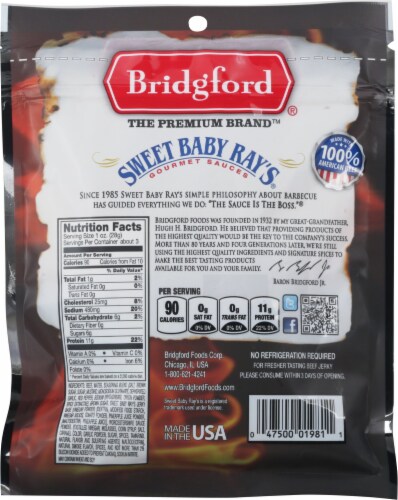 Bridgford® Sweet Baby Ray's® Original Beef Jerky Perspective: back