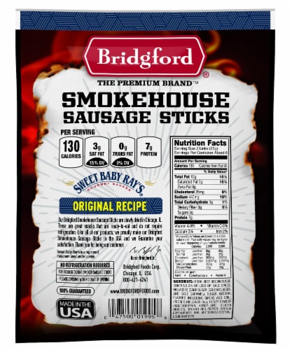 Bridgford® Sweet Baby Ray's® Smokehouse Sausage Sticks Perspective: back