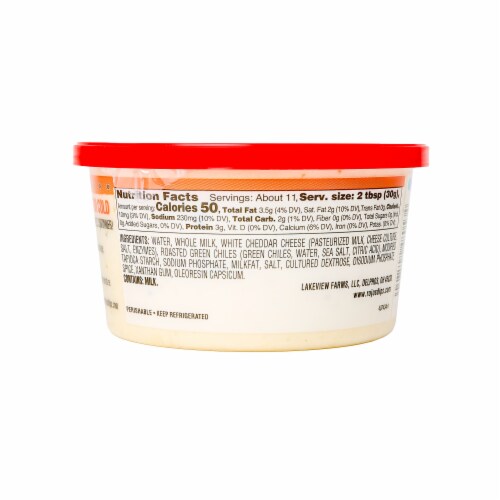 Rojo's® Queso Blanco with Roasted Green Chiles 12oz Perspective: back
