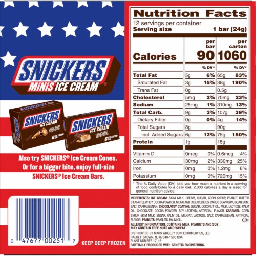 Snickers® Mini Ice Cream Bars Perspective: back