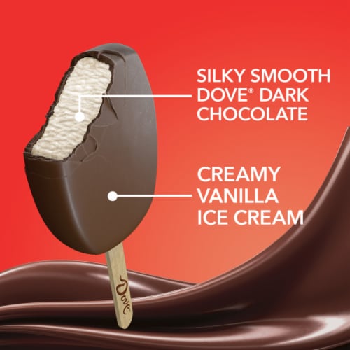 DOVE Vanilla with Dark Chocolate Ice Cream Bars Perspective: back