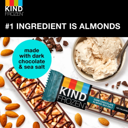 KIND Frozen Dark Chocolate Almond Sea Salt Plant Based Dessert Perspective: back
