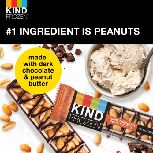 KIND Dairy Free Dark Chocolate Peanut Butter Frozen Dessert Bars Perspective: back