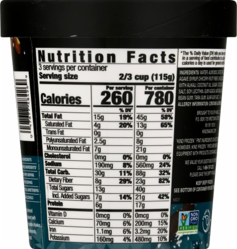 KIND Dark Chocolate Almond Sea Salt Plant-Based Frozen Dessert Perspective: back