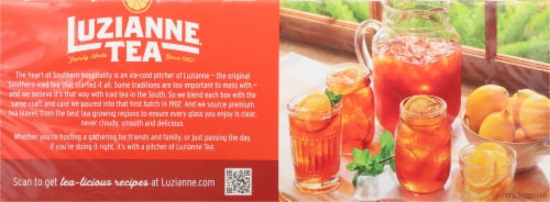 Luzianne Iced Tea Bags Decaffeinated Tea Family Size Bags Perspective: back