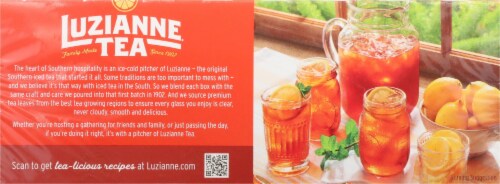 Luzianne Iced Tea Bags Decaffeinated Tea Family Size Bags Perspective: back