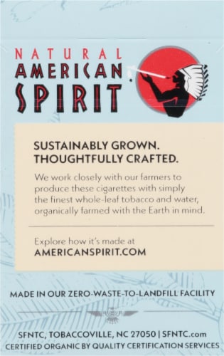 American Spirit Natural Sky Cigarettes Perspective: back