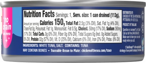 Chicken of the Sea® Solid White Pure Tuna Perspective: back