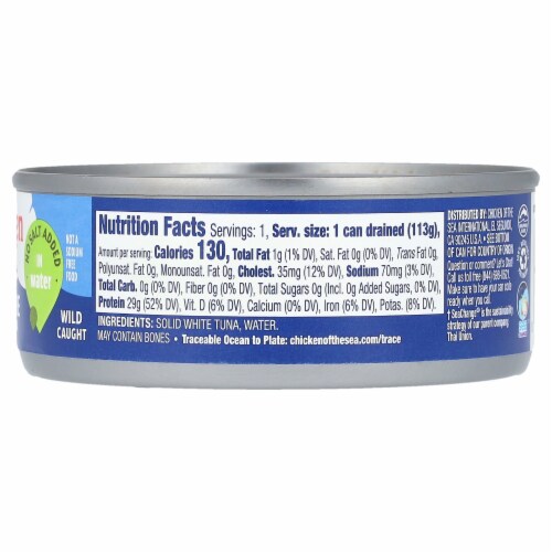 Chicken of the Sea Albacore Premium Tuna In Water No Salt Added - 5 oz (142 g) Perspective: back