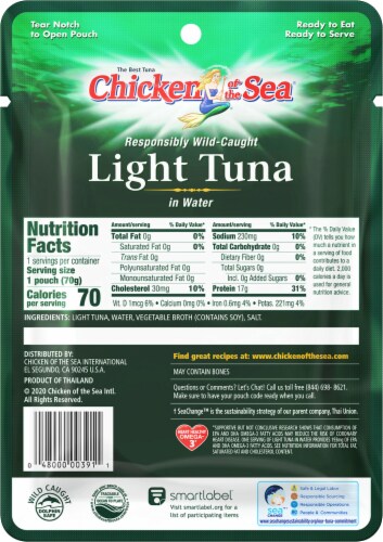 Chicken of the Sea Light Tuna in Water Perspective: back