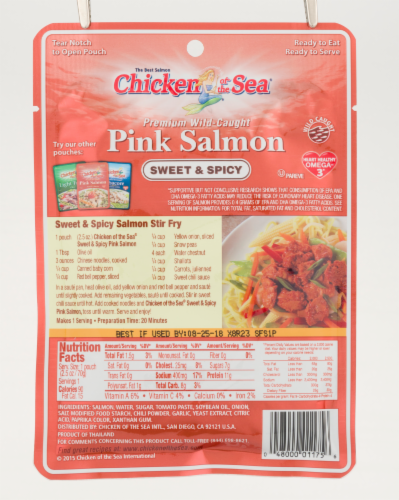 Chicken of the Sea Sweet & Spicy Pink Salmon Pouch Perspective: back