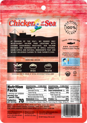 Chicken of the Sea® Cracked Pepper Skinless and Boneless Wild-Caught Pink Salmon Perspective: back