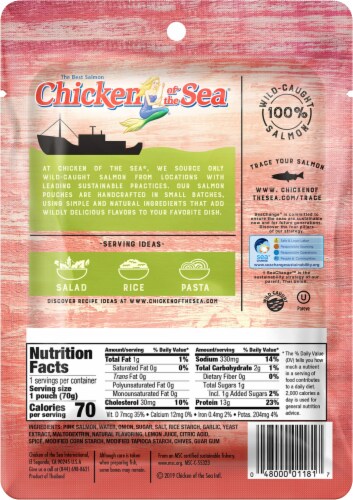 Chicken of the Sea® Lemon & Chive Skinless & Boneless Wild-Caught Pink Salmon Perspective: back