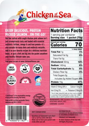 Chicken Of The Sea® Wild Caught Alaskan Pink Salmon Pouch Perspective: back