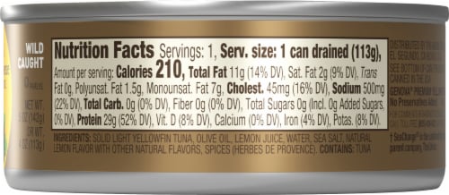 Genova® Lemon & Herb De Provence Yellowfin Tuna in Olive Oil Perspective: back
