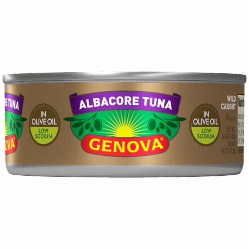 Genova No Salt Added Albacore Tuna in Olive Oil Perspective: back