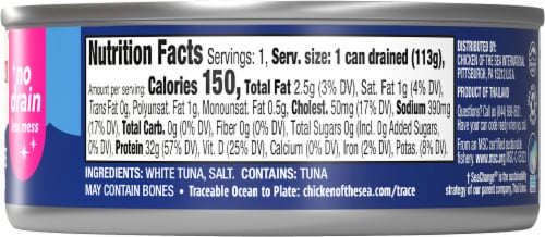 Chicken of the Sea® Solid White Pure Tuna Perspective: back