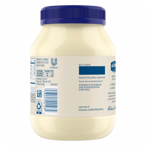 Hellmann's Avocado Oil with a Hint of Lime Mayonnaise Dressing Perspective: back