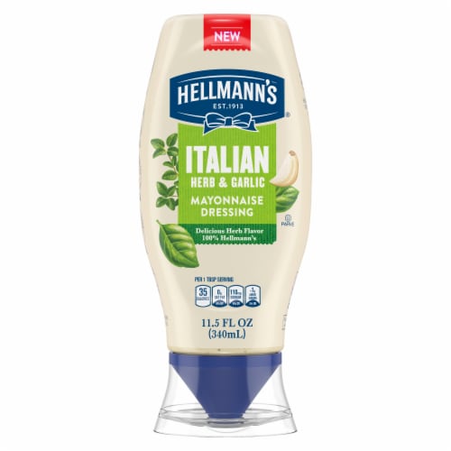 Hellmann's Italian Herb & Garlic Mayonnaise Dressing Perspective: back