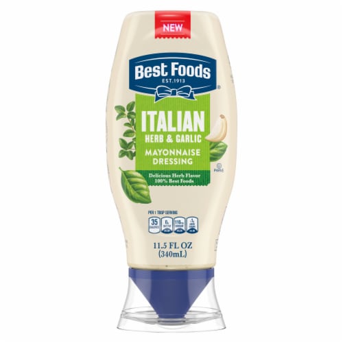 Best Foods Italian Herb & Garlic Mayonnaise Dressing Perspective: back