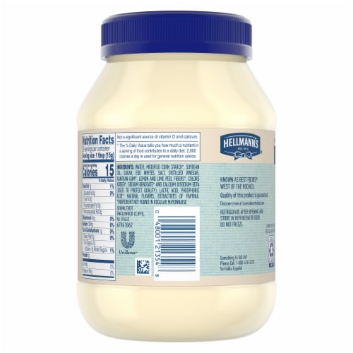 Hellmann's® Low Fat Mayonnaise Dressing Perspective: back
