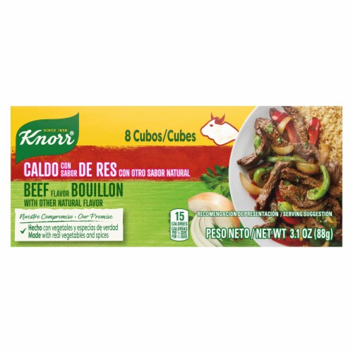 Knorr Beef Flavor Bouillon/Caldo de Res Bouillon Cubes Perspective: back