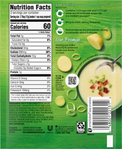 Knorr® Leek Soup Recipe Mix Perspective: back