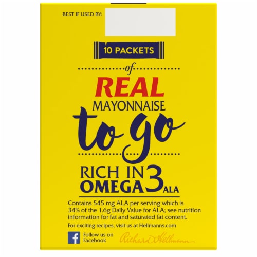 Hellmanns Real Mayonnaise To Go Packets Perspective: back