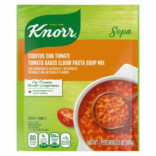 Knorr® Tomato Based Elbow Pasta Soup Mix Perspective: back