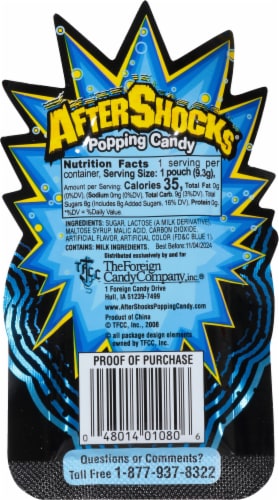 AfterShocks® Blue Raspberry Popping Candy Perspective: back