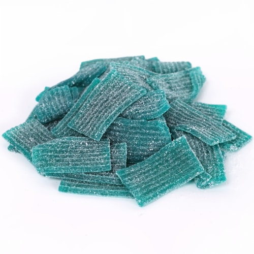 Rips® Blue Raspberry Bite Sized Licorice Candy Bag Perspective: back
