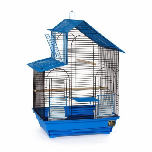 House Style Bird Cage - Blue Perspective: back