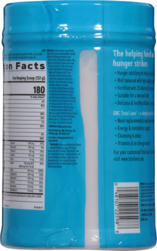 GNC Total Lean Rich Chocolate Protein Powder Perspective: back