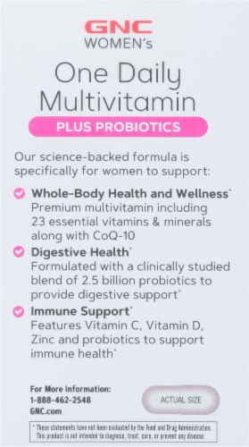 GNC Women's One Daily Multivitamin Plus Probiotics Perspective: back